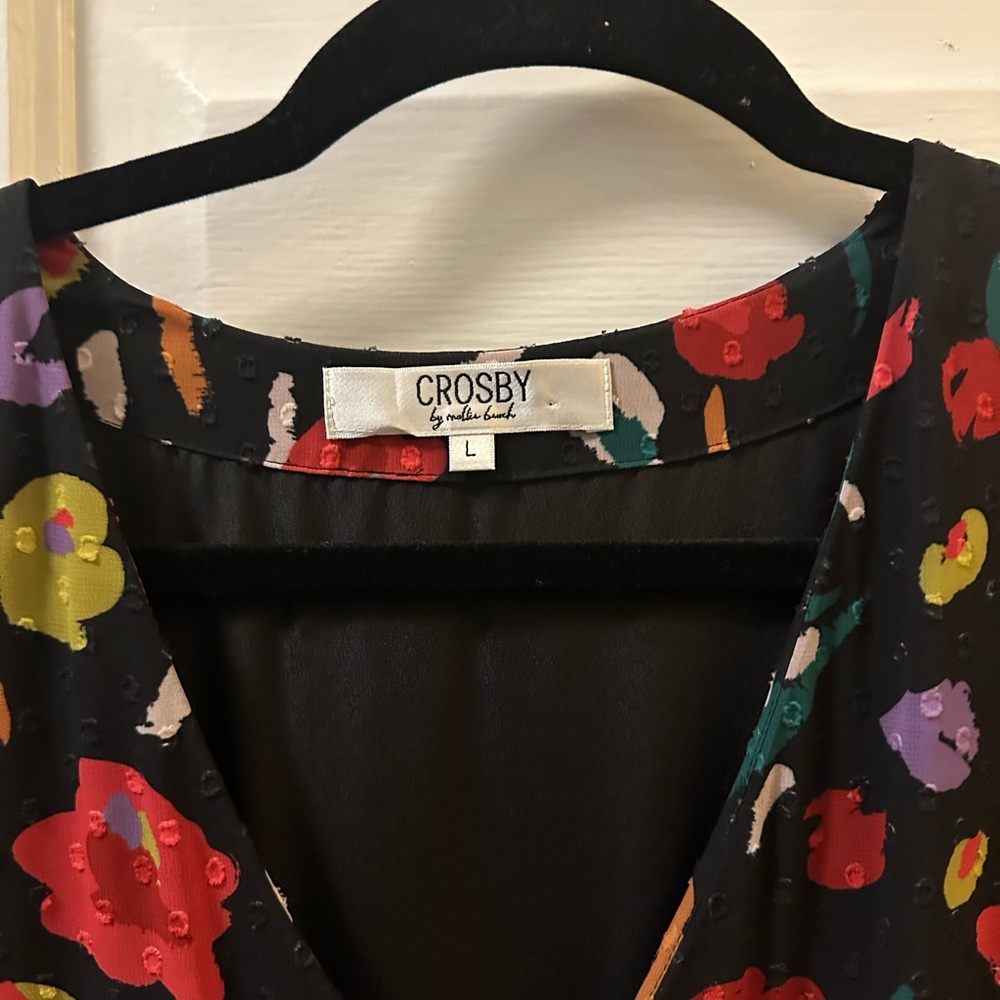 Crosby Black Dress with Multicolor Floral Pattern